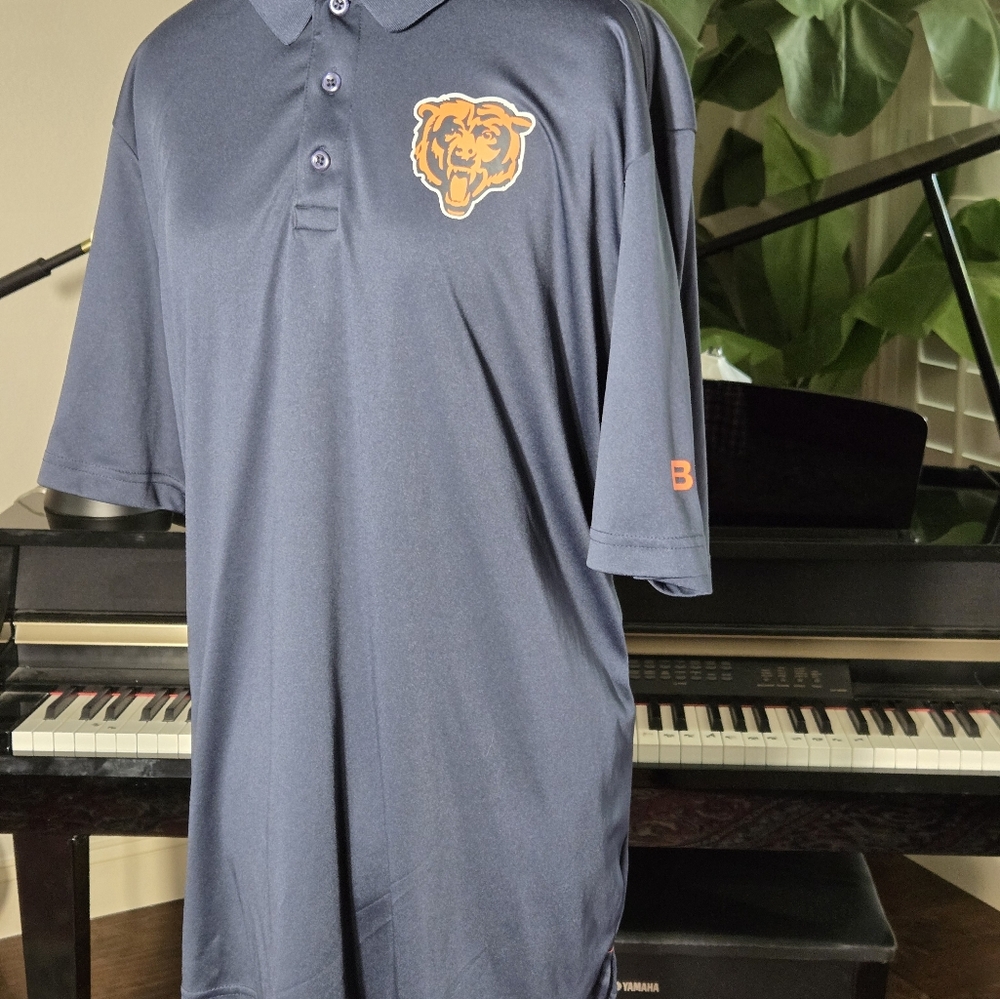 Chicago Bears Men's Fanatics Dark  Blue Polo Shirt Performance Athletic Wear XXL - Picture 3 of 10
